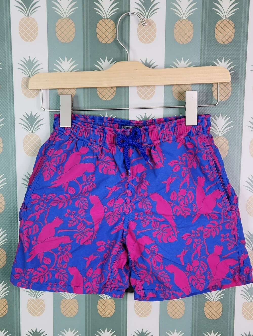 Vilbrequin Blue & Pink Tropical Bird Swim Shorts